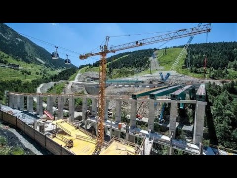 Las obras de la espectacular plataforma esquiable de Soldeu (Andorra)