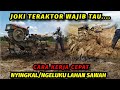 Kerja cepat!!Traktor Sawah Memulai Bajak Dari Tengah