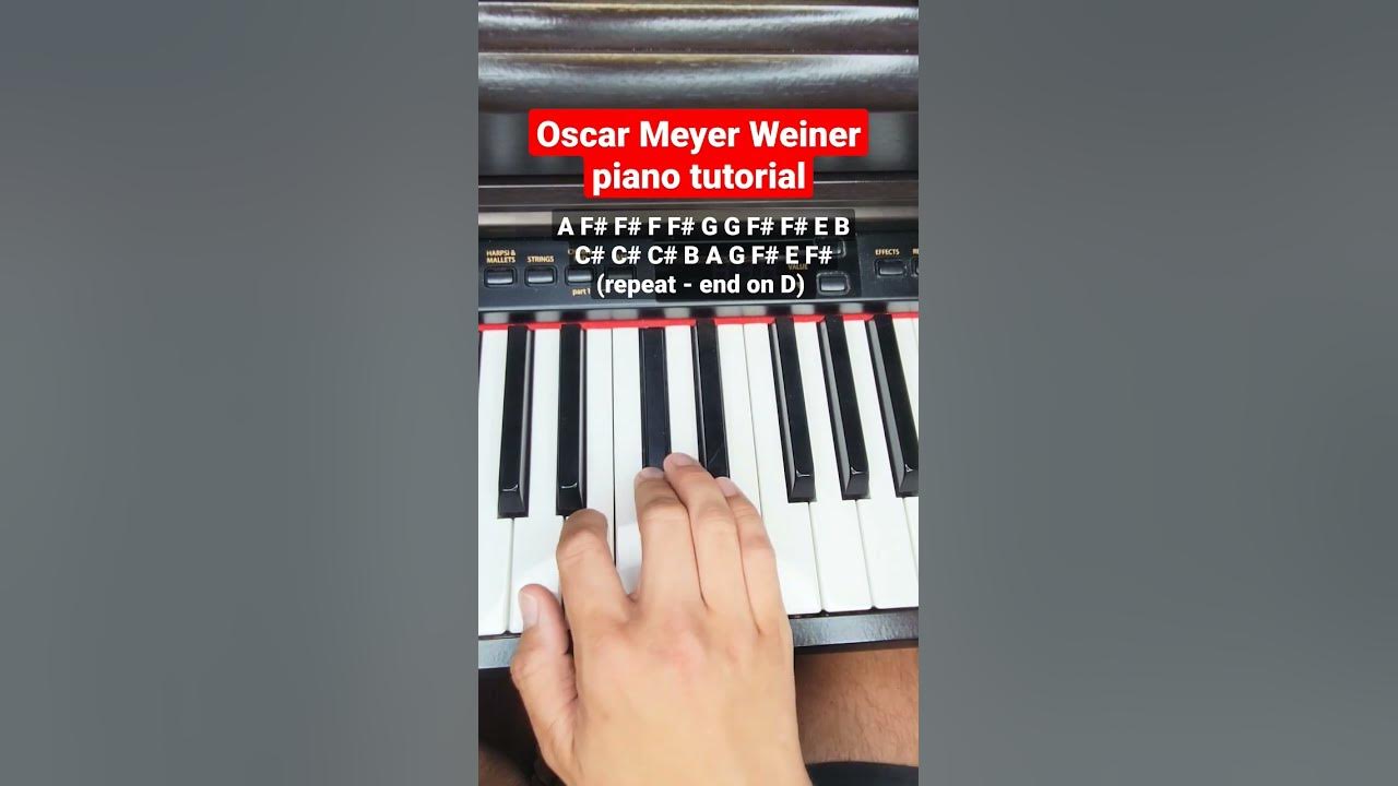 Oscar Meyer Weiner easy piano tutorial YouTube