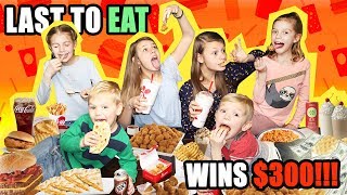 LAST to LEAVE with FOOD WINS! | Last To EAT WINS $300 Dollars CASH!
