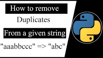 How to remove duplicates values from a given string | python programming tutorials for beginners