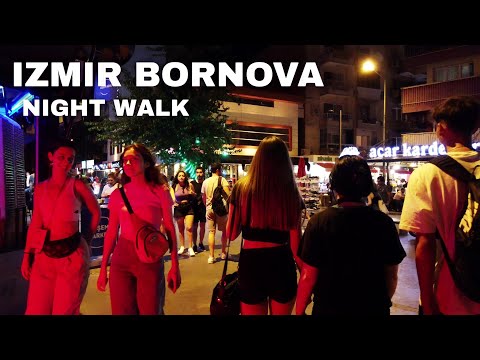 Izmir Bornova Sunday Night Walking Tour, Summer 2022 | Turkey 4K 60fps