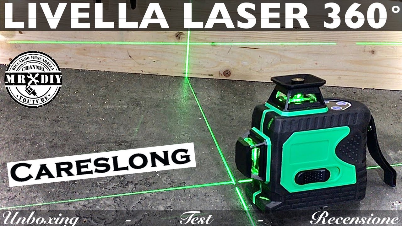 Livella laser autolivellante a 360 gradi. CARESLONG 25m. Con batteria  ricaricabile - YouTube