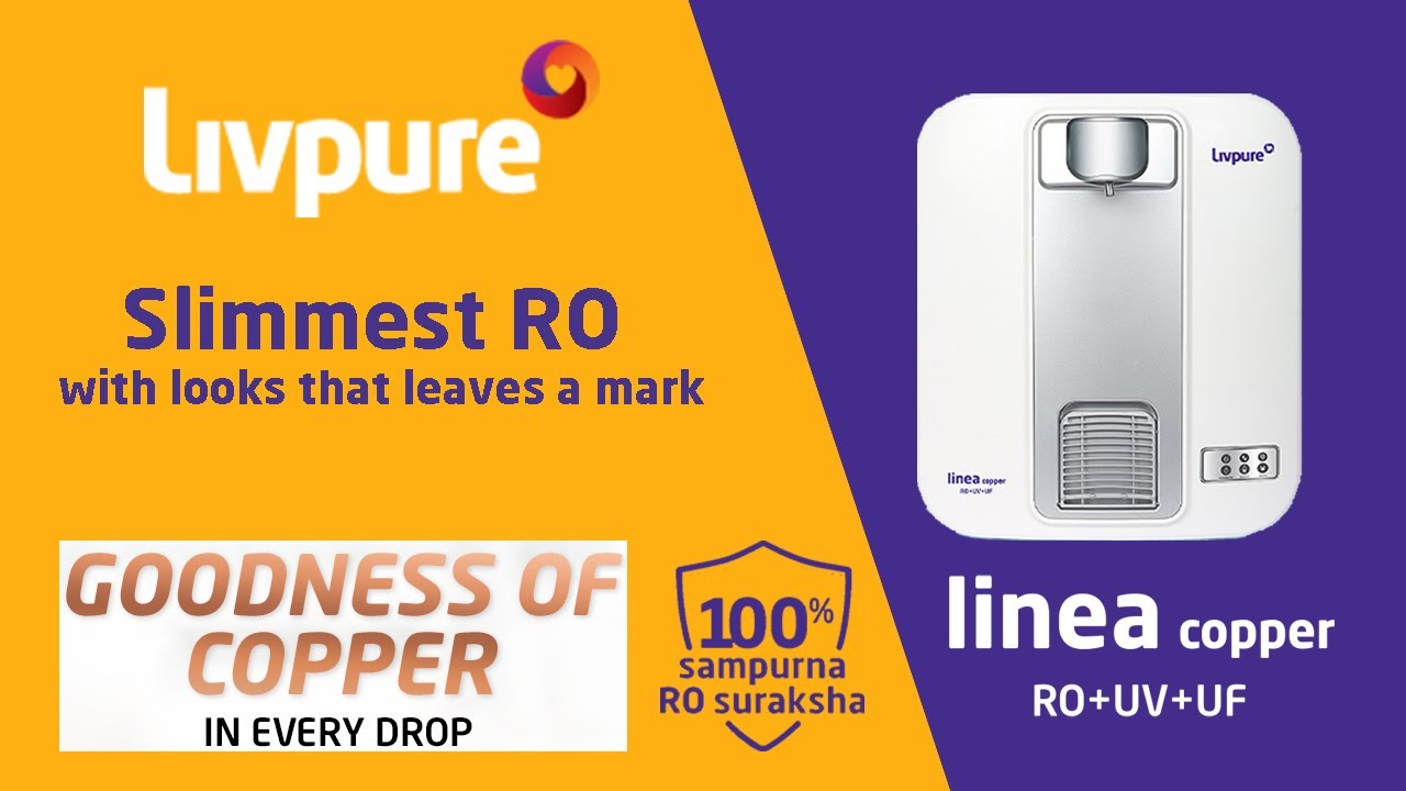 The Slimmest RO WaterPurifier II Livpure Linea Copper Installation
