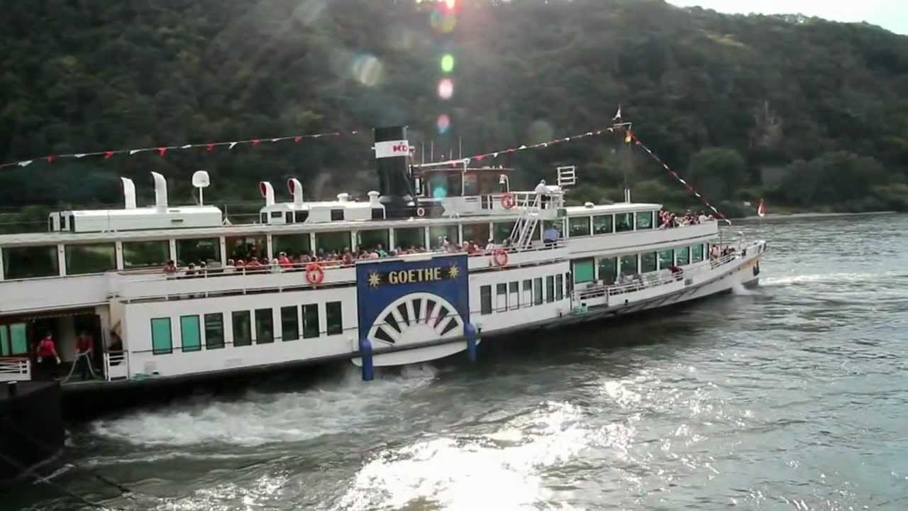 Dampfer Goethe Rheinschiff Mit Schaufelradantrieb Oldtimer Rheintal 2012 Youtube