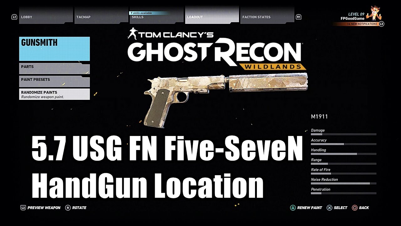 Tom Clancy's Ghost Recon Wildlands 5.7 USG (FN FiveSeveN) HandGun