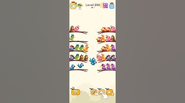 bird sort color game leval 206 #birdsortcolorpuzzle #colorgame #gameplay #birdsortcolor #colormatchi