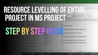 Resource levelling of Entire Project in MS project step by step Guide in Hindi/Urdu