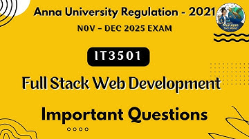 IT3501 Full Stack Web Development important questions in tamil||Anna university regulation 2021.