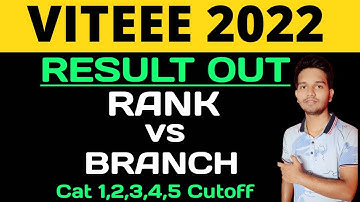 VITEEE 2022 Rank vs Branch | Branch wise All Category Cutoff | Result Out VITEEE 2022 #vit #jee