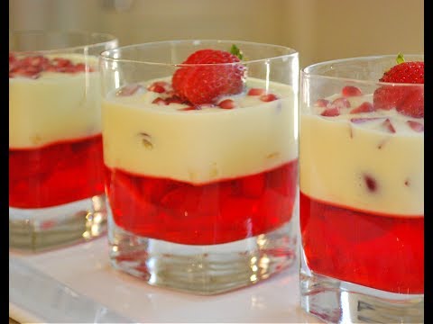 Fruit Custard with Jelly Dessert Recipe