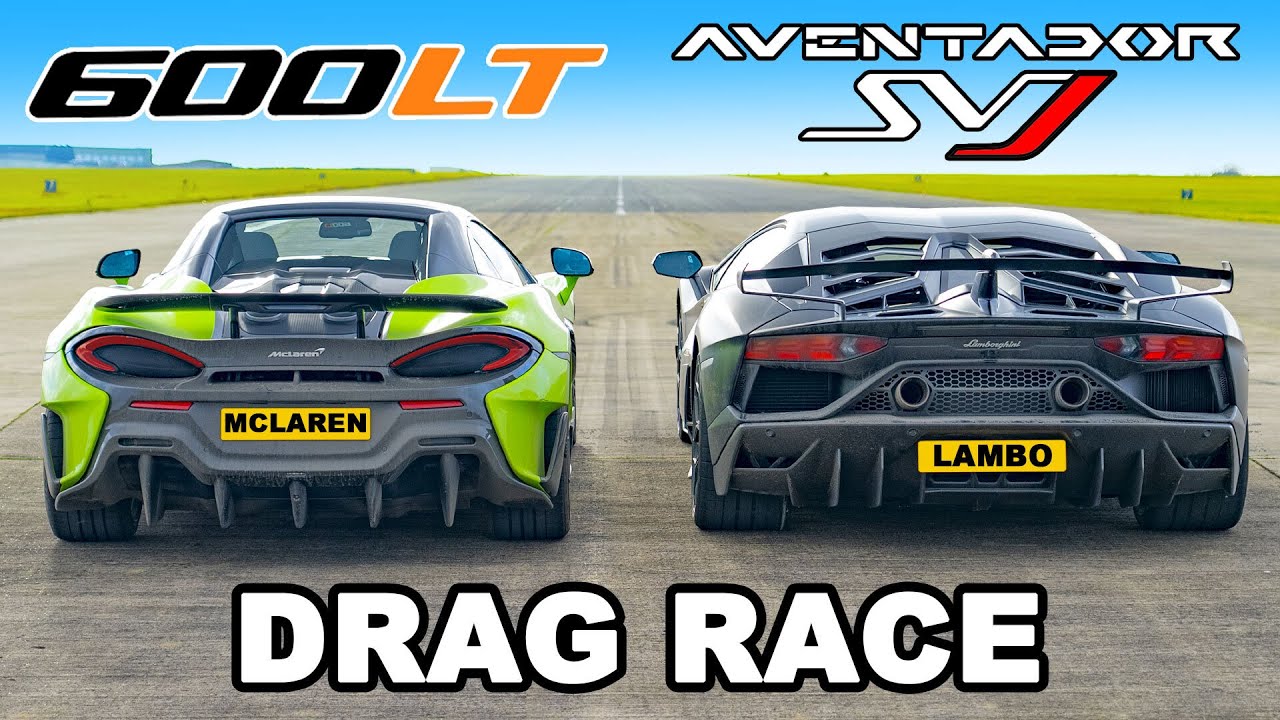 Lamborghini Aventador SVJ v McLaren 600LT: DRAG RACE