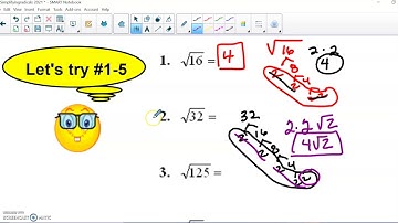 algebra 1:  7.1 simplifying radicals