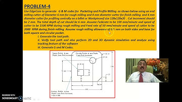 CNC Profiling and  Pocketing Demo Using EdgeCAM - Problem-4-Session-1