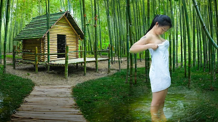 30 Days to Build a Bamboo Shelter Cabin - Stone Stove, Vegetable Garden, Natural Water Filter...