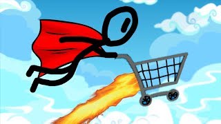 LOOK MA IM FLYING! | SHOPPING CART HERO 3 screenshot 3