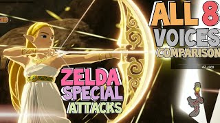Princess Zelda Special Attacks All 8 Voices Comparison - Hyrule Warriors: Age of Calamity