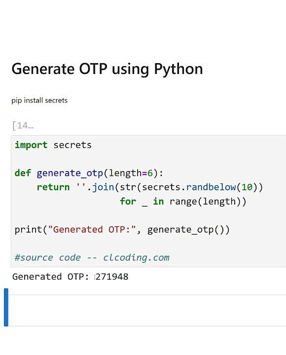 Generate OTP using Python - YouTube