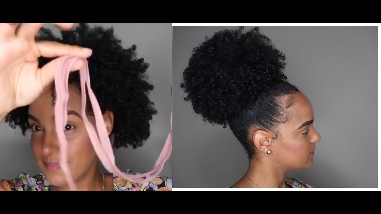 COMO HACER UNA PIÑA PARA PELO RIZADO FÁCIL Y RÁPIDO | How to make a puff  hairstyle - YouTube