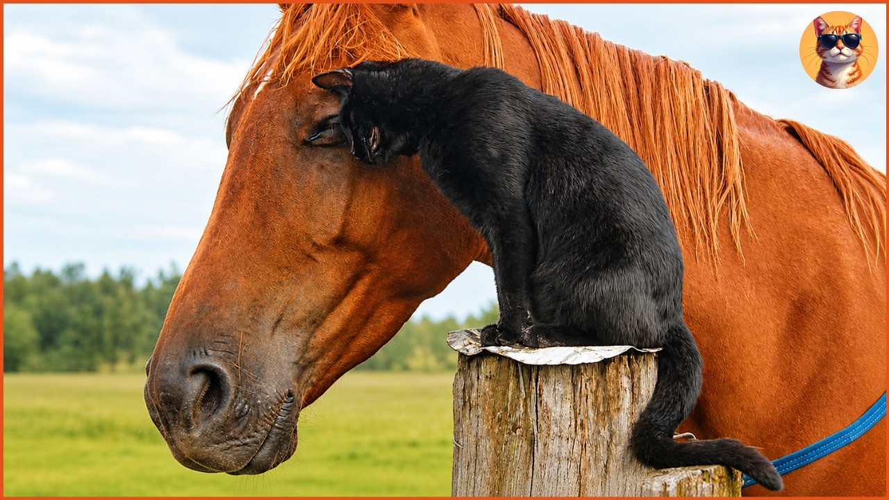 ❤️cats n horse’s ❤️ Cat Rides His Favorite Horse Every Day - Until A Sudden Move