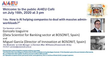 AI4EU Cafe: How AI can help you deal with the admin burden of your company