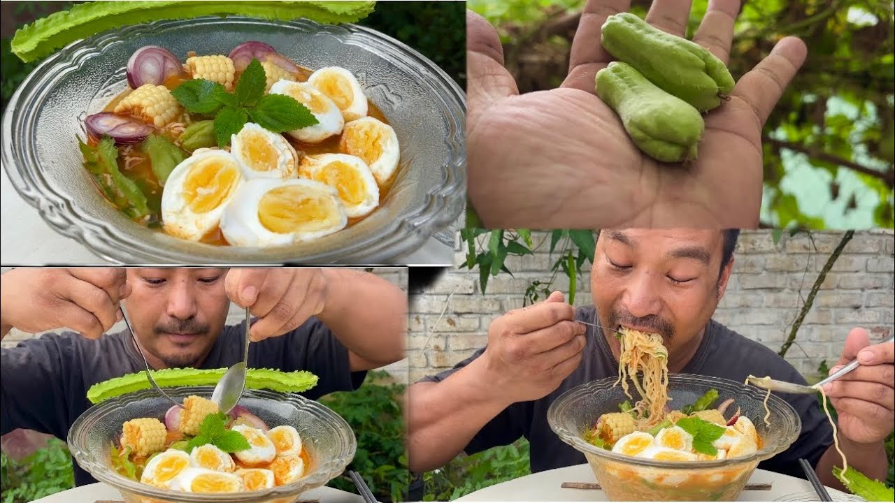 Preparing and eating my composed spicy hot pot with different types of veggies // Kents vlog.