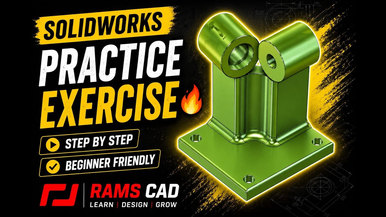 SolidWorks Practice Exercise 🔥 | Step By Step CAD Tutorial #solidworks ...