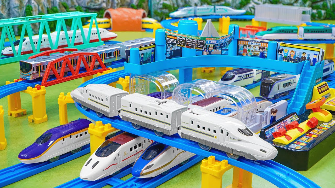 Plarail Shinkansen line ☆ Thomas the Tank Engine & Brio Steam Locomotive Big Gold Mountain Course🚂🏙️