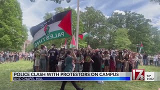 UNC flagpole area secured after chaotic day of protests
