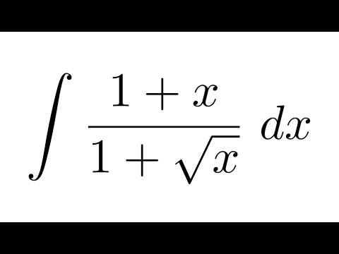 Integral of (1+x)/(1+sqrt(x)) (substitution) - YouTube