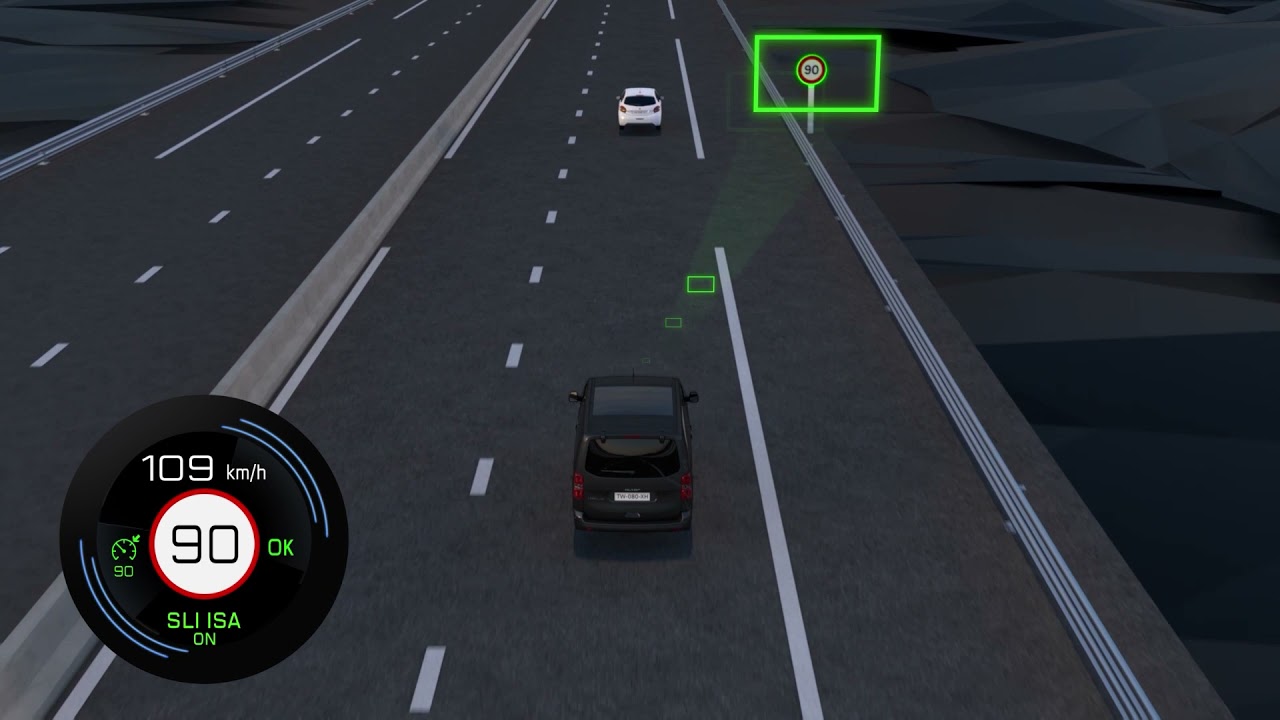 Peugeot Traveller | Распознавание знаков ограничения скорости - YouTube