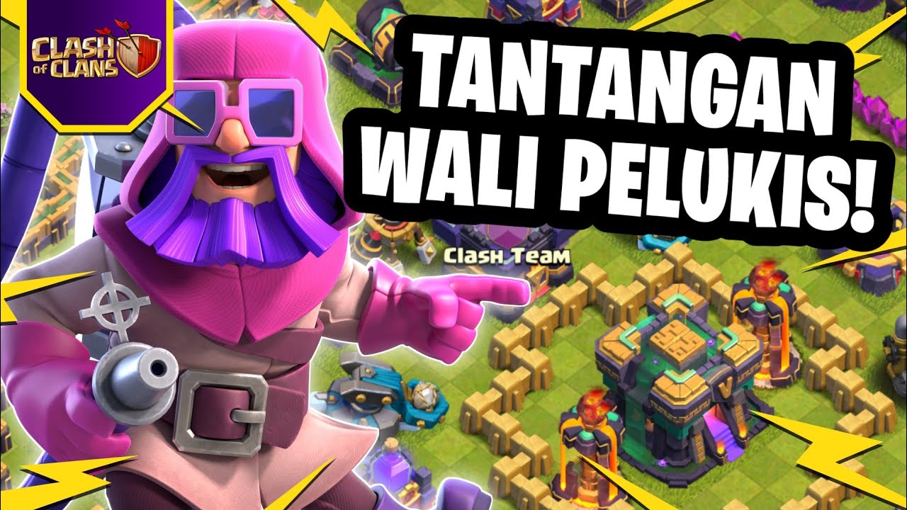 CARA MUDAH MERATAKAN BASE TANTANGAN WALI PELUKIS CLASH OF CLANS 
