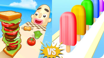 Stacky Ice Cream Run vs Sandwich Runner Gameplay #gaming #sandwichrunner  #gameplay 
