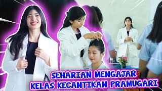 MAMI JADI GURU KECANTIKAN NGAJAR KELAS PRAMUGARI🤩!! SEMUA MURID FOKUS BANGET😍 #viralvideo