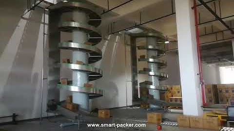 Customized lifting down feeding conveyor for case box carton