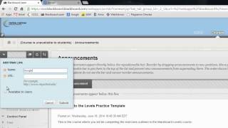 Blackboard: Adding a Web Link Button