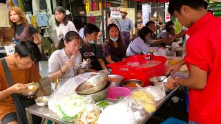 Real Street Life and Food Culture in Bustling YANGON Street of MYANMAR