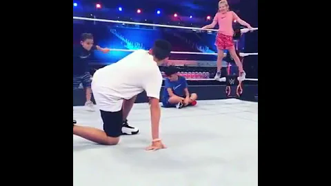 Randy Orton's son hit an RKO in the ring before Wrestlemania 33 start.