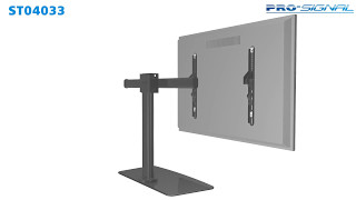 http://cpc.farnell.com/ST04033 A universal pedestal TV stand with tilt and swivel functions to allow perfect positioning of your flat 