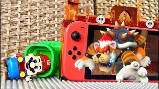 Lego Cat Mario enters the Nintendo Switch - Meowser’s Castle to save Peach. Will he succeed?