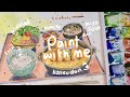 Teishoku  cozy anime food watercolor painting process w soft rain sound 