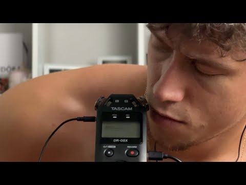 Male close-up mouth sounds and heavy breathing ASMR