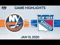 NHL Highlights | Islanders vs. Rangers – Jan. 13, 2020