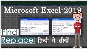 Find and Replace in Excel-2019 | Hindi & Urdu