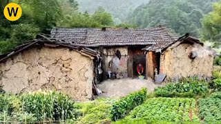 The degraded and dirty rural house was renovated and cleaned by the nephew