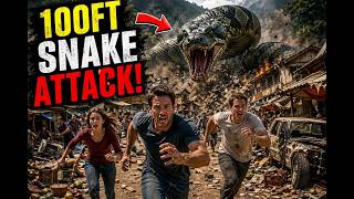 100FT Giant Snake Attack — Monster Python Destroys Entire Village 😱