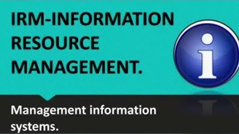 INFORMATION RESOURCE MANAGEMENT(IRM)    ⭕🔎⭕🔎✴✴✴✴management information systems.🛑pls subscri