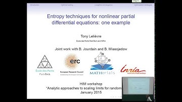 Tony Lelievre: Entropy techniques for nonlinear partial differential equations a few examples