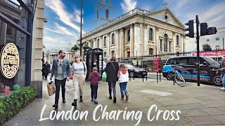 London Walk. Charing Cross. HDR 4K London afternoon Walk