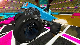 We Crashed the Most Insane DRAG RACING MONSTER TRUCK! - BeamNG Multiplayer Mod Gameplay screenshot 4